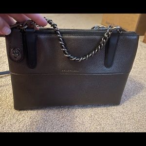 Coach mini gunmetal turnlock borough